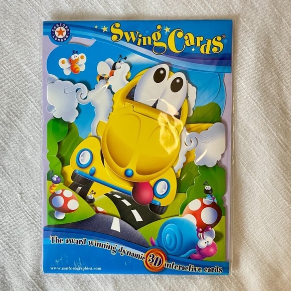 Santoro Interactive 3D Swing Greeting Card, Yellow Car - Picture 2 of 3